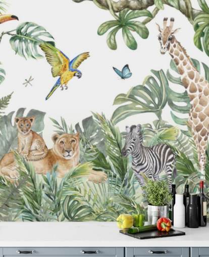 papel pintado de animales en la jungla