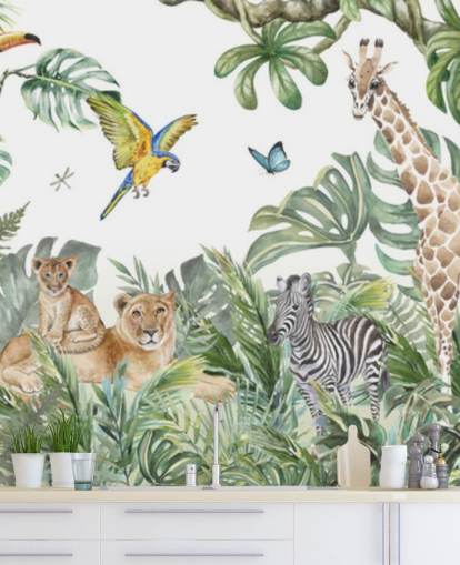 papel pintado de animales en la jungla