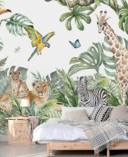 animals in jungle painting wallpaper animals in jungle painting wallpaper