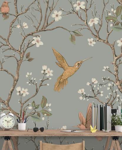 colibrì intorno alla carta da parati dei fiori colibrì intorno alla carta da parati dei fiori
