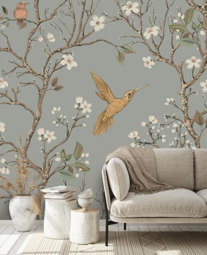 colibríes alrededor de fondo de pantalla de cerezo