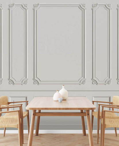 mural clásico vintage de paredes con paneles blanquecinos llamado Classic Panels para pasillos y dormitorios