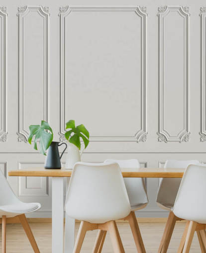 papier peint mural à panneaux blanc cassé vintage classique appelé Classic Panels pour les couloirs et les chambres