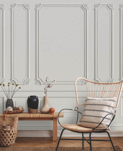 klassische, cremefarbene Wandtapete im Vintage-Stil mit dem Namen Classic Panels für Flure und Schlafzimmer klassische, cremefarbene Wandtapete im Vintage-Stil mit dem Namen Classic Panels für Flure und Schlafzimmer