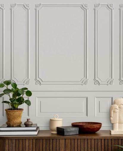 mural de papel de parede de paredes de painel esbranquiçado vintage clássico chamado Painéis clássicos para corredores e quartos