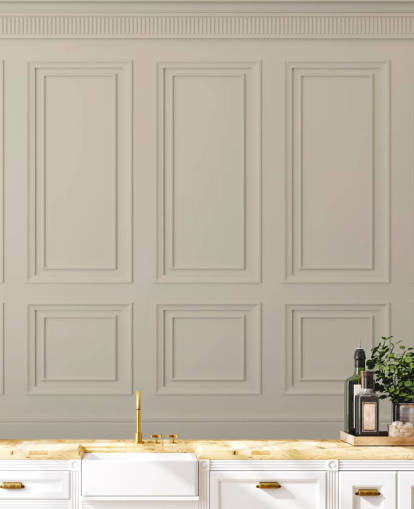 beige gekleurd paneelbehang