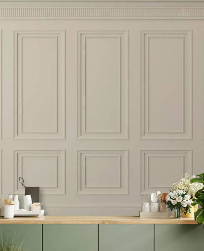 papel pintado panel de color beige