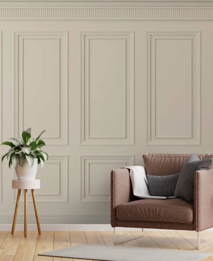beige gekleurd paneelbehang
