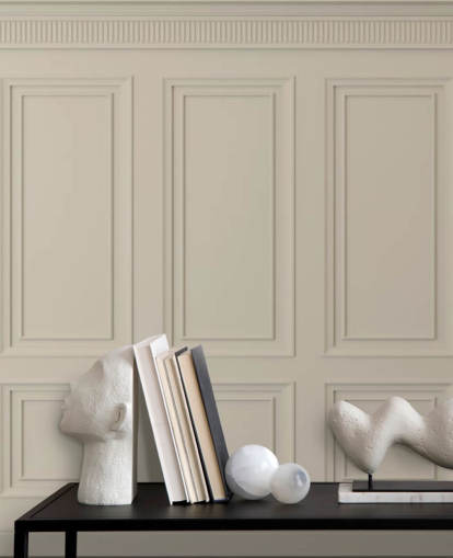 beige gekleurd paneelbehang