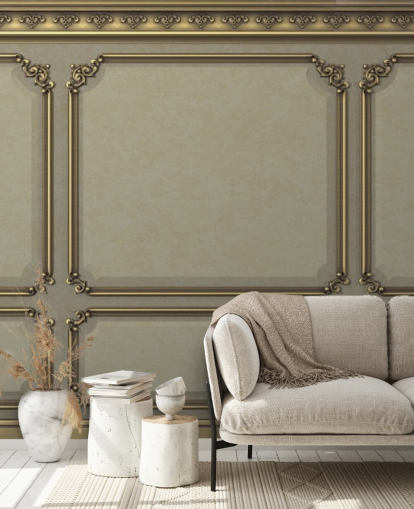 Beige und Goldfarben-Tapete