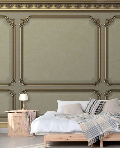 papel de parede do painel de cor bege e dourado