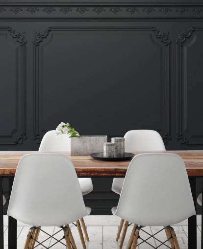 papel pintado de panel negro con detalles antiguos