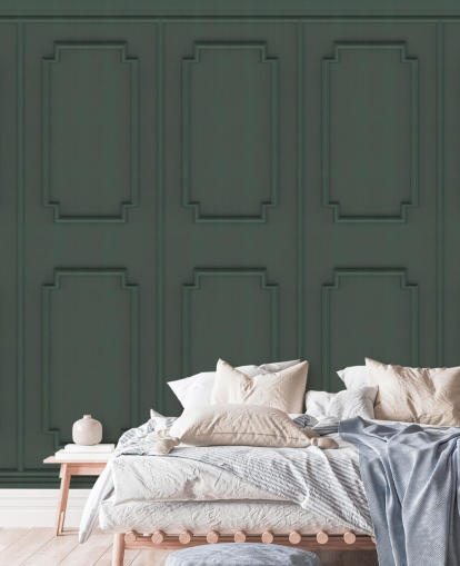 papel de parede de painel verde escuro