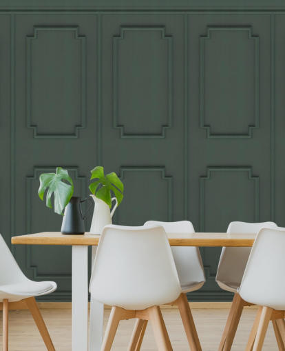 papel pintado de panel verde oscuro