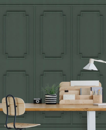 dark green panel wallpaper