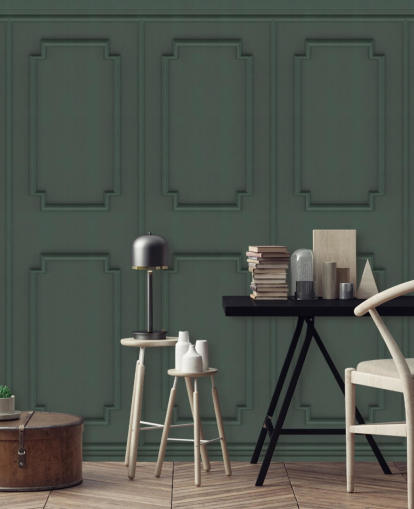 papel de parede de painel verde escuro