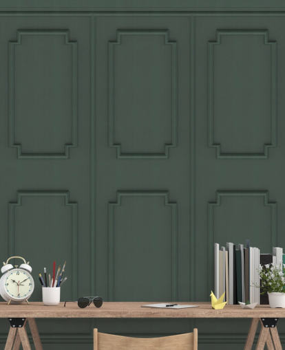 papel de parede de painel verde escuro