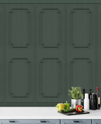 carta da parati con pannello verde scuro