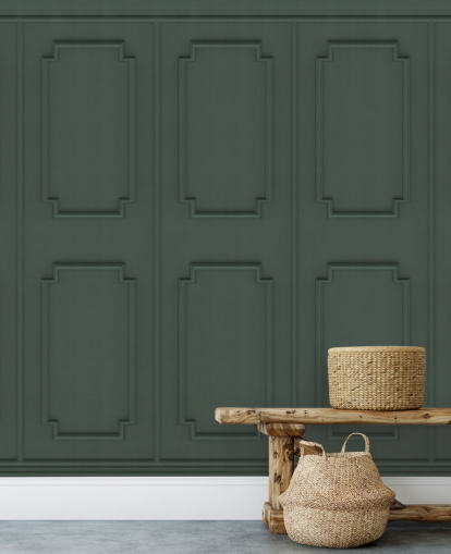 carta da parati con pannello verde scuro