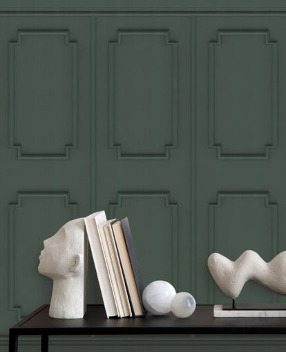 papel de parede de painel verde escuro