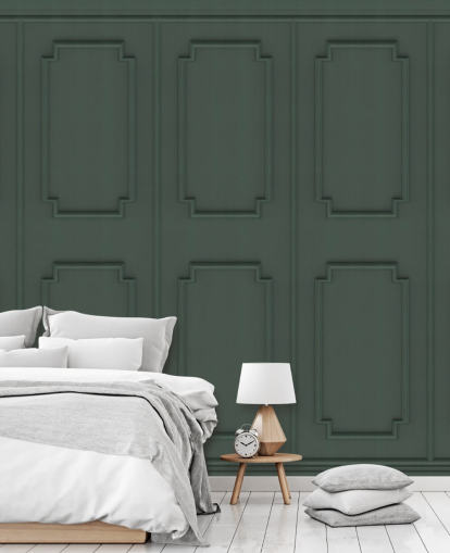 dark green panel wallpaper