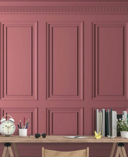 roze paneelbehang met schaduw