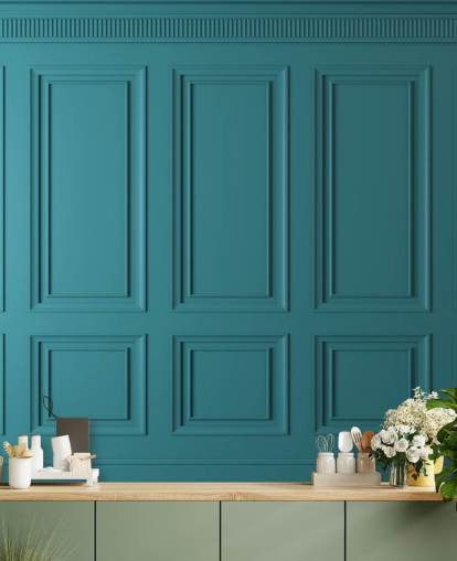 teal-grön rektangel och fyrkantig panel tapet