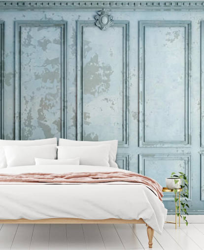 papel de parede de painel personalizado azul ovo de pato pálido chamado Duck Egg Panel para salas de estar e quartos