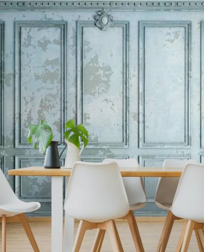 pale duck egg blue custom panel wallpaper called Duck Egg Panel for living rooms and bedrooms