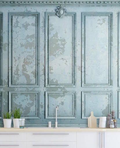 Blass Duck Egg Blue individuelle Paneeltapete namens Duck Egg Panel für Wohn- und Schlafzimmer