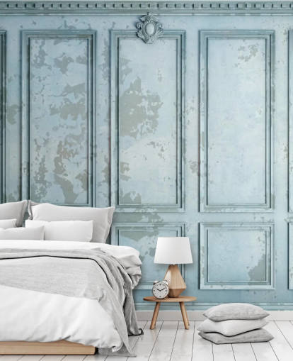 papier peint personnalisé bleu canard pâle appelé Duck Egg Panel pour les salons et les chambres