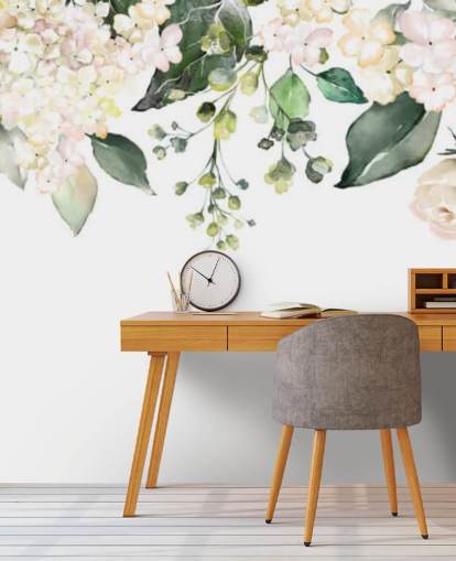 witte en groene bloemen hangend naar beneden behang witte en groene bloemen hangend naar beneden behang