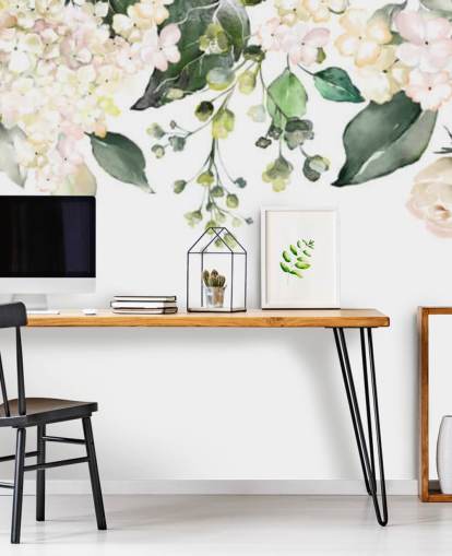 witte en groene bloemen hangend naar beneden behang witte en groene bloemen hangend naar beneden behang