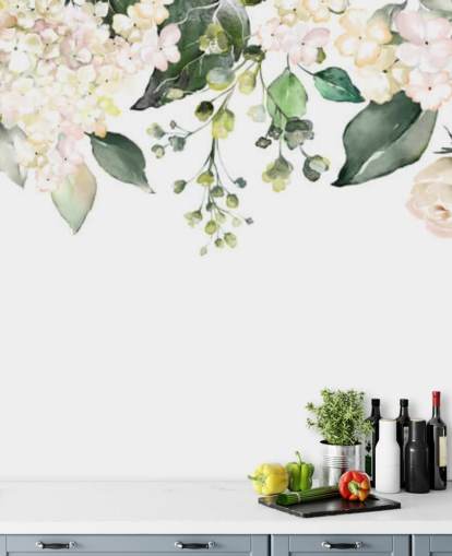 hvide og grønne blomster hængende ned tapet hvide og grønne blomster hængende ned tapet