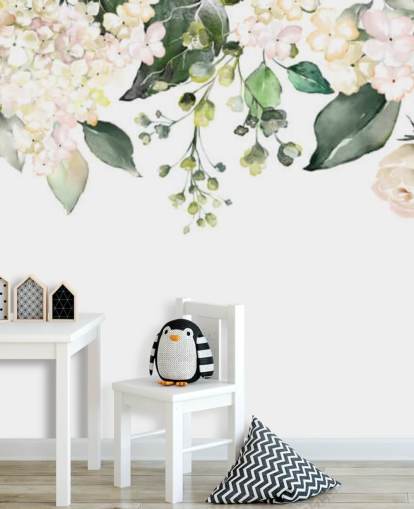 white and green flowers hanging down wallpaper