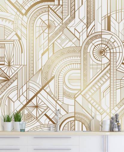 white and gold toned retro wallpaper white and gold toned retro wallpaper