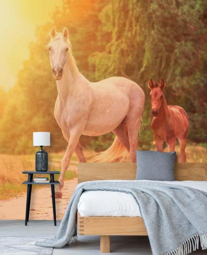 Mother and Child Horse Wallpaper