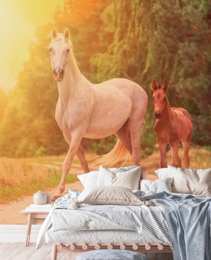 Mother and Child Horse Wallpaper
