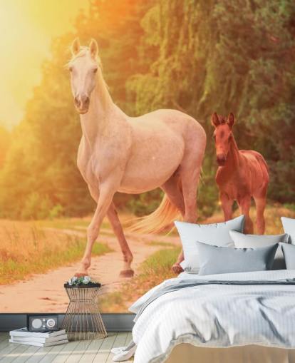 Mother and Child Horse Wallpaper