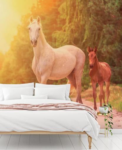 Mother and Child Horse Wallpaper