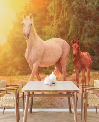 Mor og barn Horse Bakgrunn