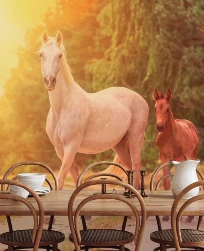 Fondo de pantalla de caballo madre e hijo