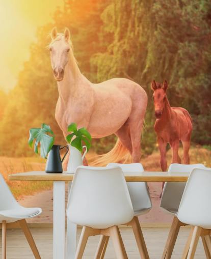 Mother and Child Horse Wallpaper