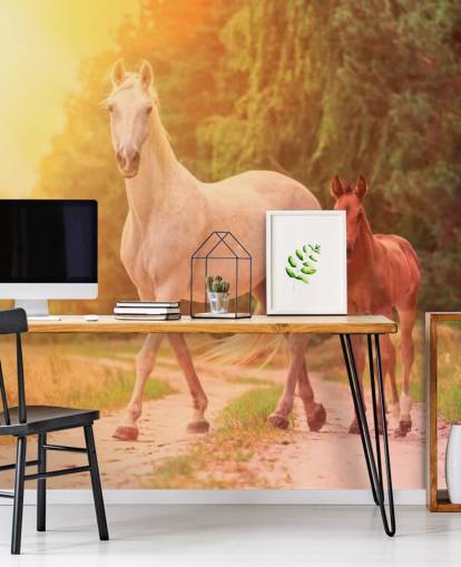 Mother and Child Horse Wallpaper