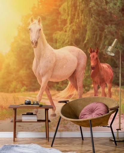 Mor og barn Horse Bakgrunn Mor og barn Horse Bakgrunn