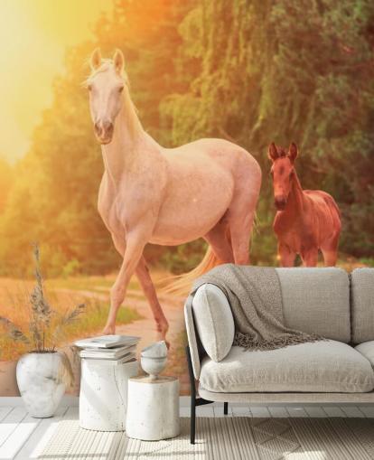 Mother and Child Horse Wallpaper
