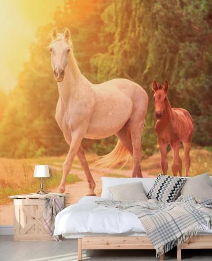 Mother and Child Horse Wallpaper