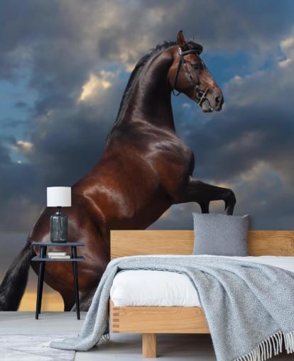 Mural de pared Caballo cortando marrón oscuro