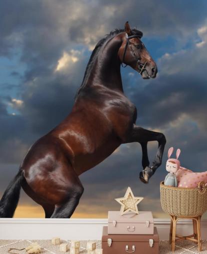 Decorazione murale con cavallo marrone scuro Decorazione murale con cavallo marrone scuro