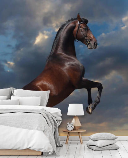 Mural de pared Caballo cortando marrón oscuro